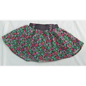 Girls Skirt Size 24 M Black Place 1989 Skort Cotton Flare Casual Floral Pockets